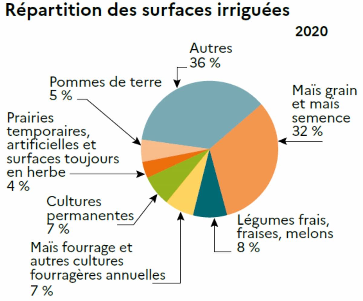 Répartition des surfaces irriguées
