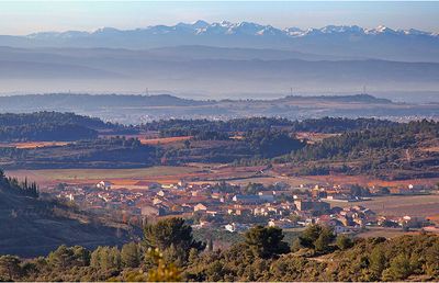 Vue aérienne d'un village