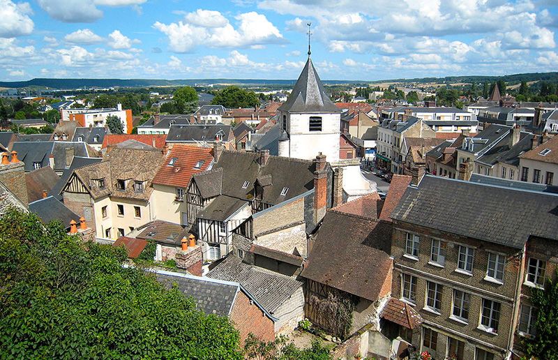 La ville de Gaillon vue du château